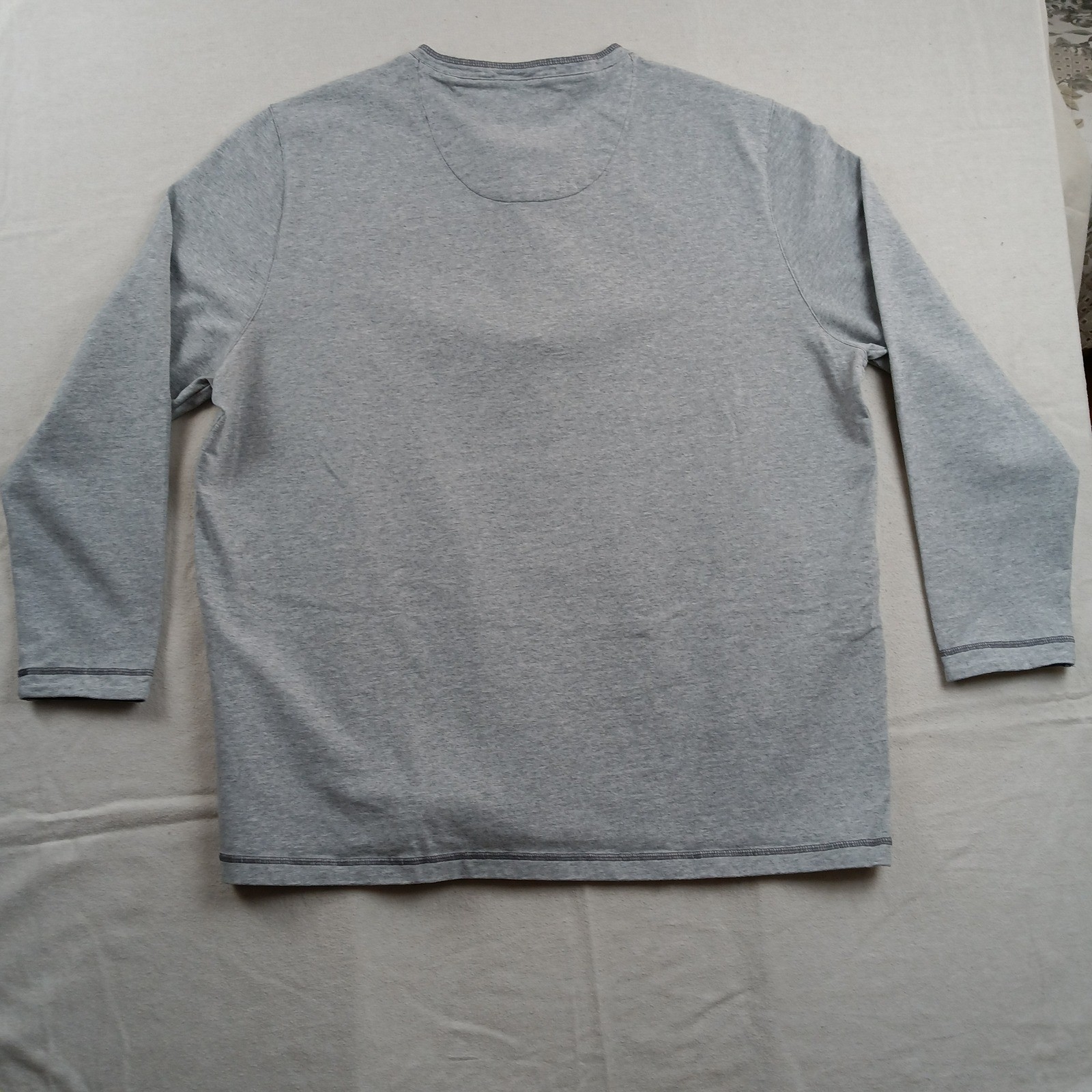 Carbon2Cobalt Mens XXLT Gray Long Sleeve Heavyweight Cotton Henley Shirt Tall gallery