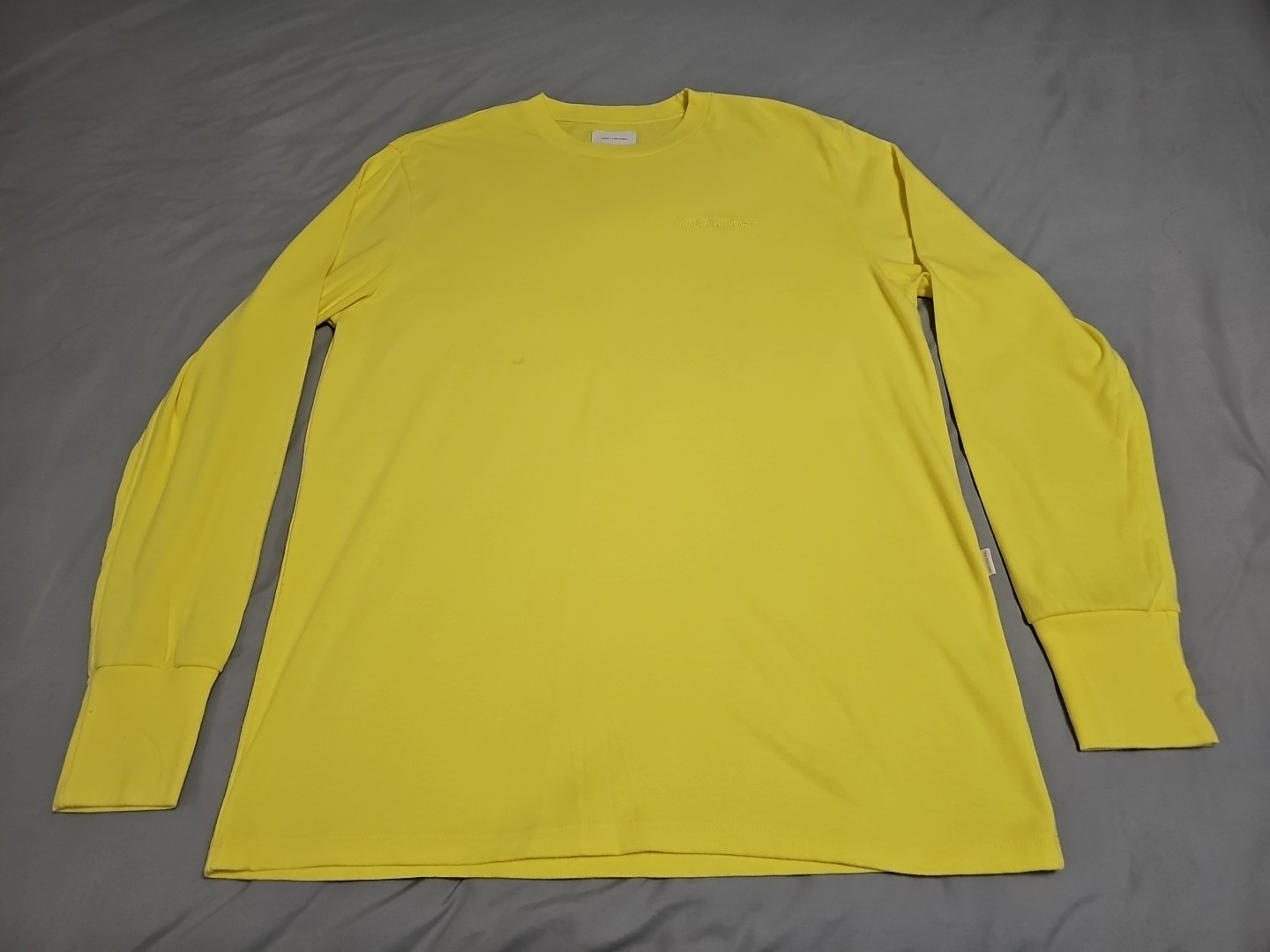 Aime Leon Dore ALD Bright Yellow Minimalist Long Sleeve Pullover Shirt Medium gallery