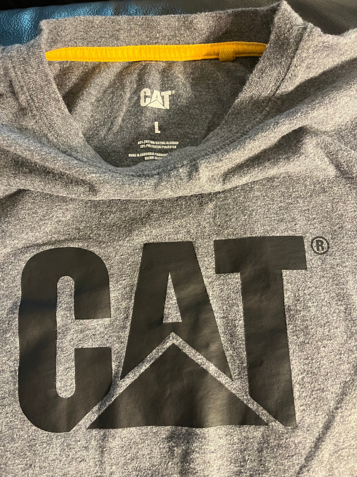 Caterpillar brand t shirt CAT Large Gray Designer Mint heavy duty work shirt gallery