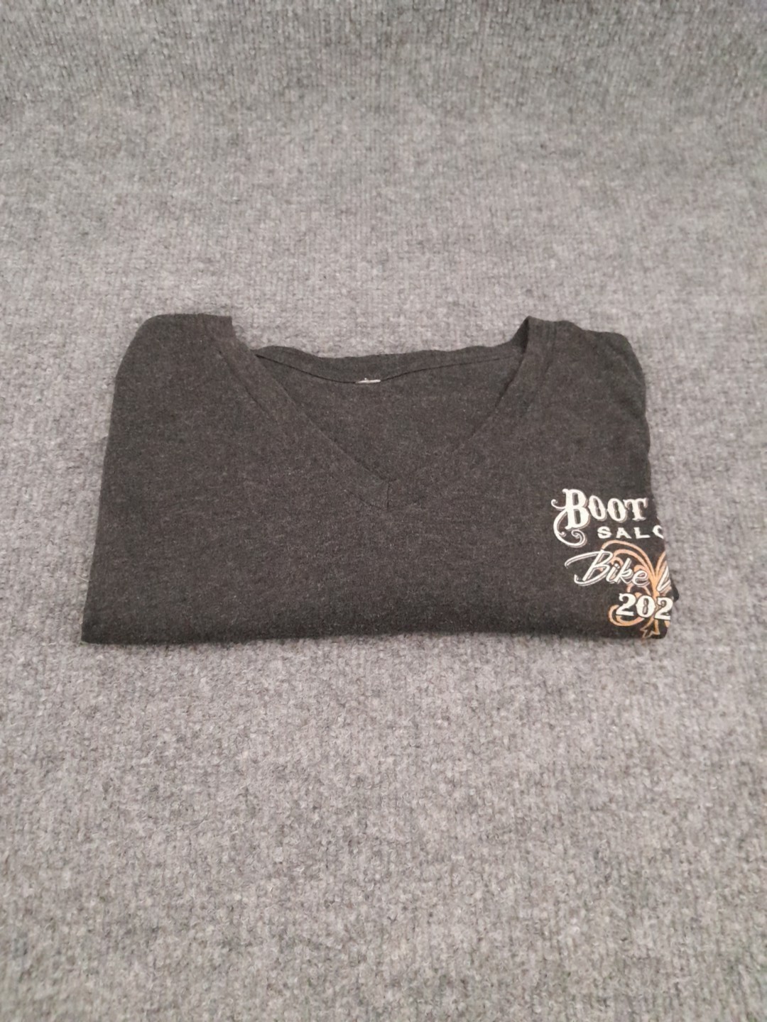 Boot Hill Saloon T Shirt Adult L Black V Neck Biker Motorcycles Daytona Beach gallery