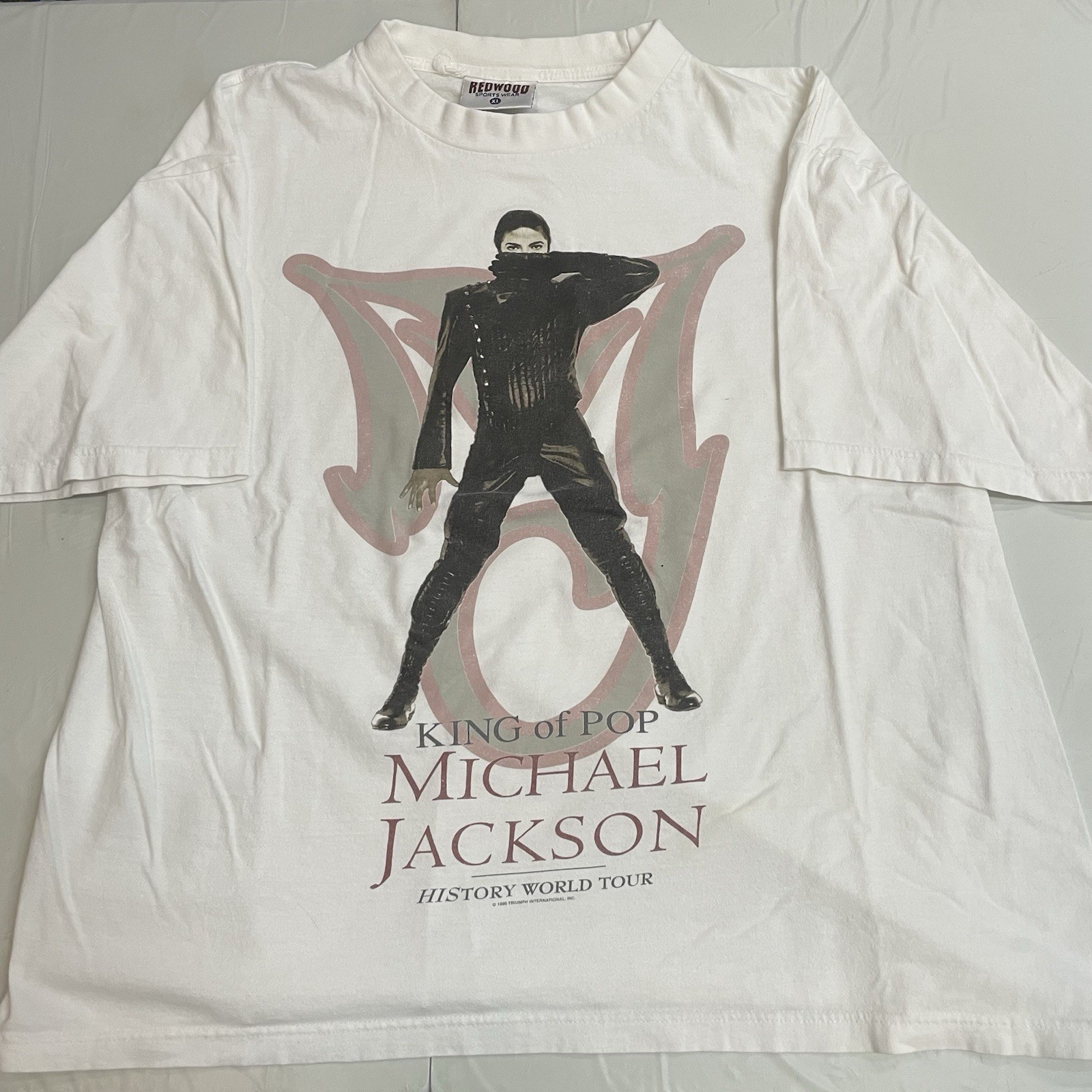 Vintage 1996 Michael Jackson King Of Pop History Tour White Men’s Tee Size XL gallery