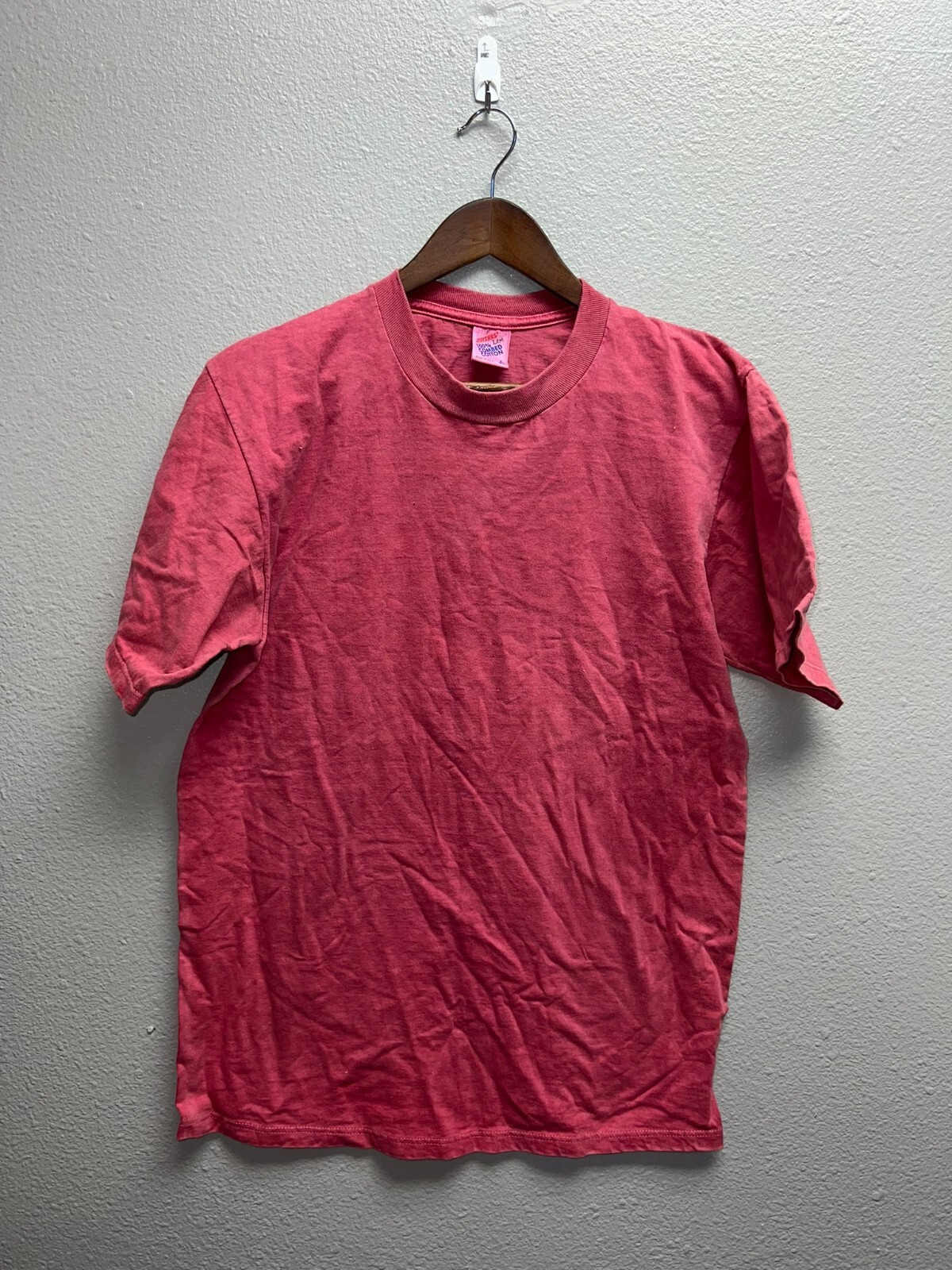 Vintage Jerzees Blank Shirt Red 100% Combed Cotton USA Made Tee Medium