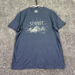 PrAna Shirt Mens Large Blue Summit Mountain Graphic Tee Hiking Outdoor Casual