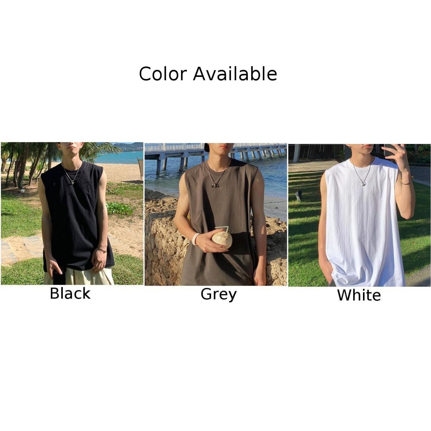 Men's Vest Casual Daily Holiday O Neck Regular Slight Stretch Vacation gallery