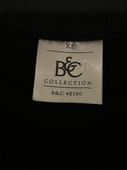 B & C Collection Men’s Extra Large Black T-Shirt With Neon Orange Graphics