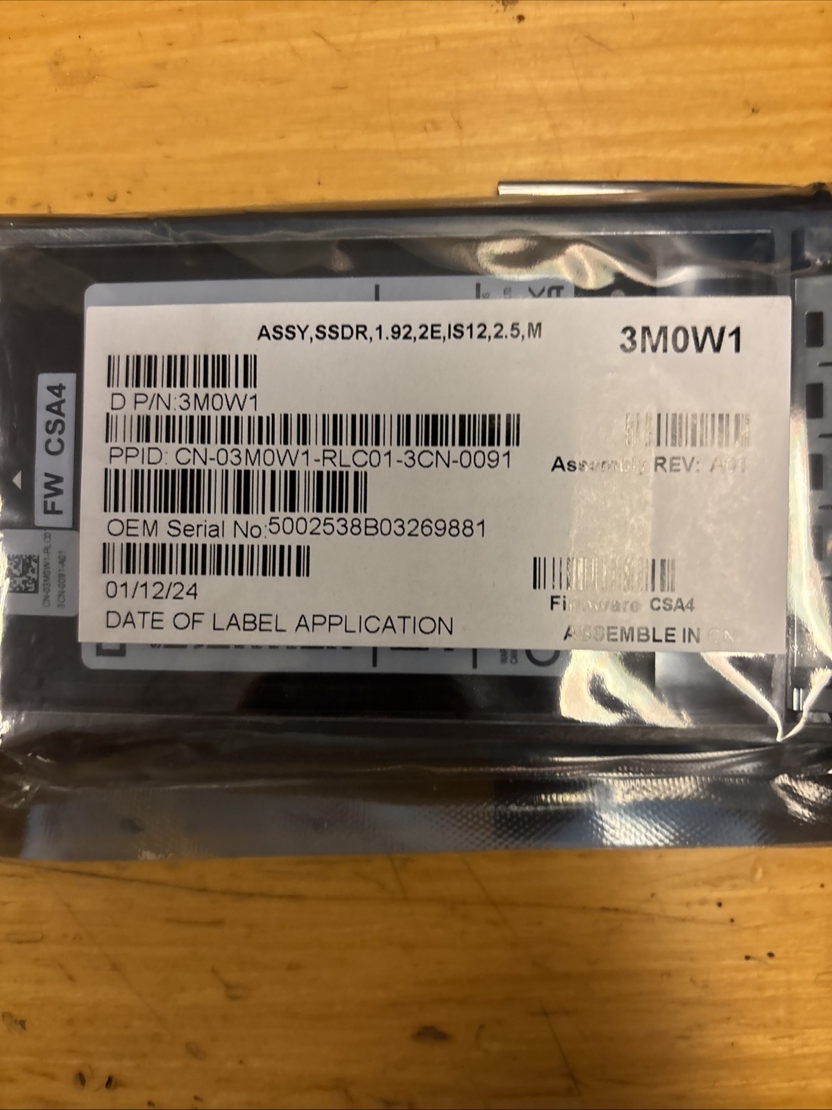 Dell 1.92TB SAS SSD 2.5″ ASSY  3M0W1 with caddy