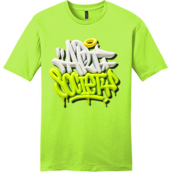 NEW Art Society 3D GRAFFITI BLACK / GREEN Tee Shirt LIME SHOCK S-4XL MADE IN USA