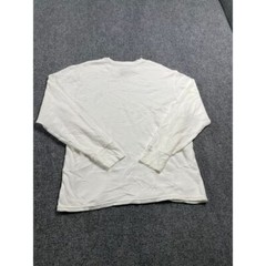 Men’s White Waffle Knit Ribbed Cuff Crew Neck Long Sleeve Thermal Shirt Size L