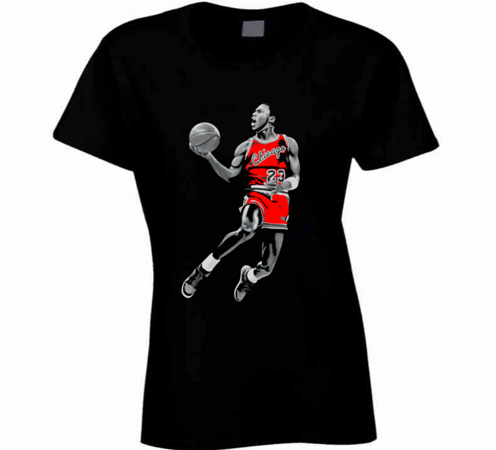 Michael Jordan Retro Bred Black White Poster Retro Fan Black T Shirt gallery
