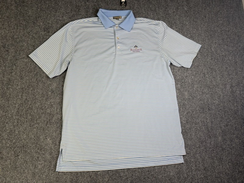 Men’s Peter Millar E4 Summer Comfort Golf Polo Shirt Large Bluejack National