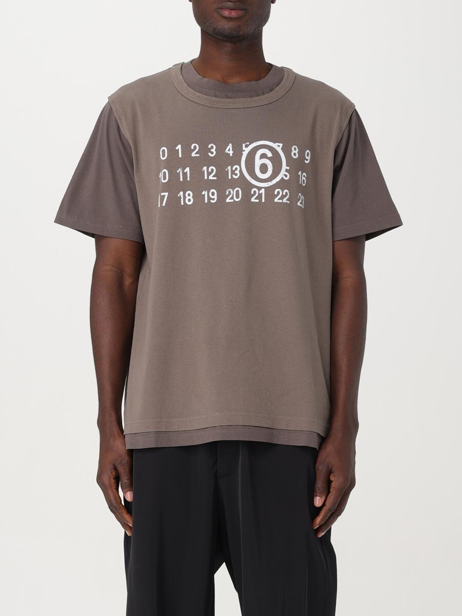 NW maison margiela MM6 Logo Printed Crewneck T-Shirt SH0GC0001STJ391 brown kaki gallery