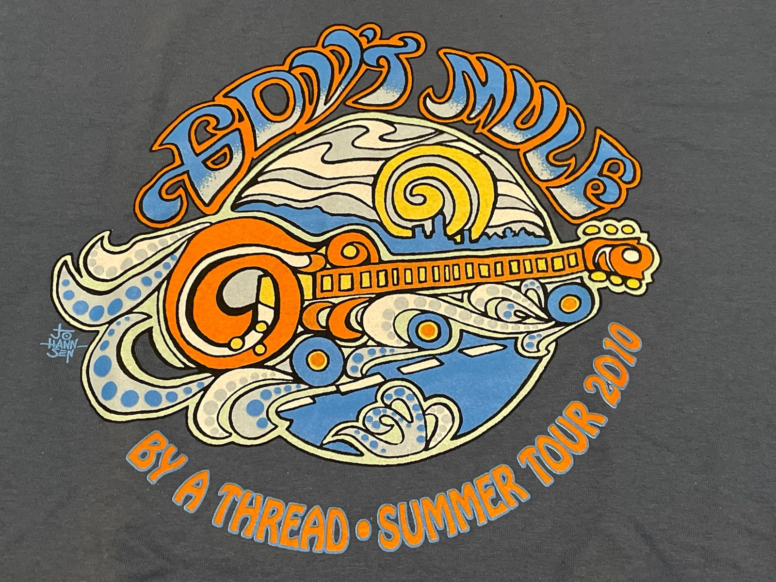 Gov't Mule Blue T-Shirt 2010 By A Thread Summer Tour Concert Government, XL gallery