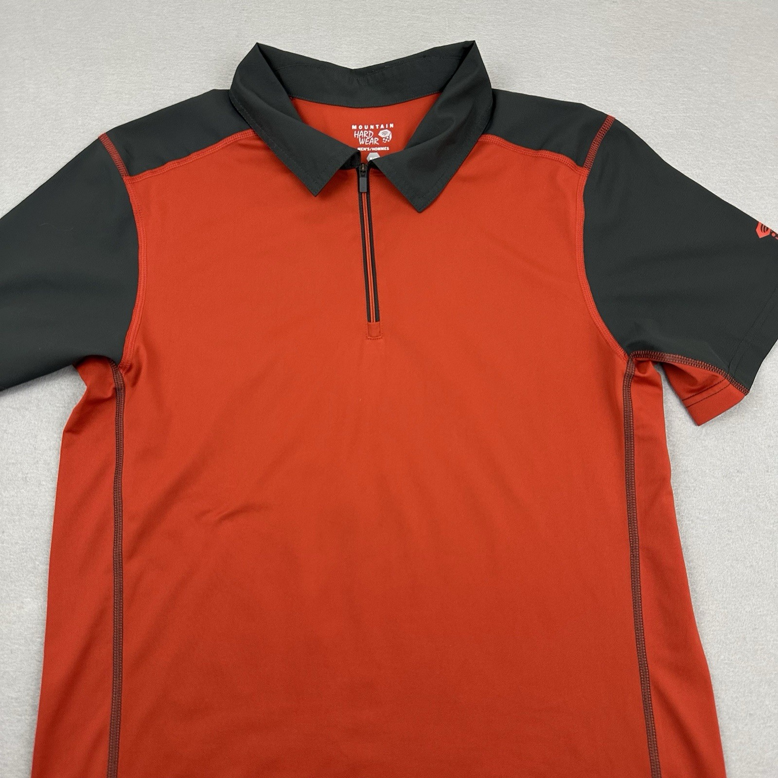Mountain Hardwear Shirt Men Medium Orange Solid 1/4 Zip Pullover Outdoor M gallery