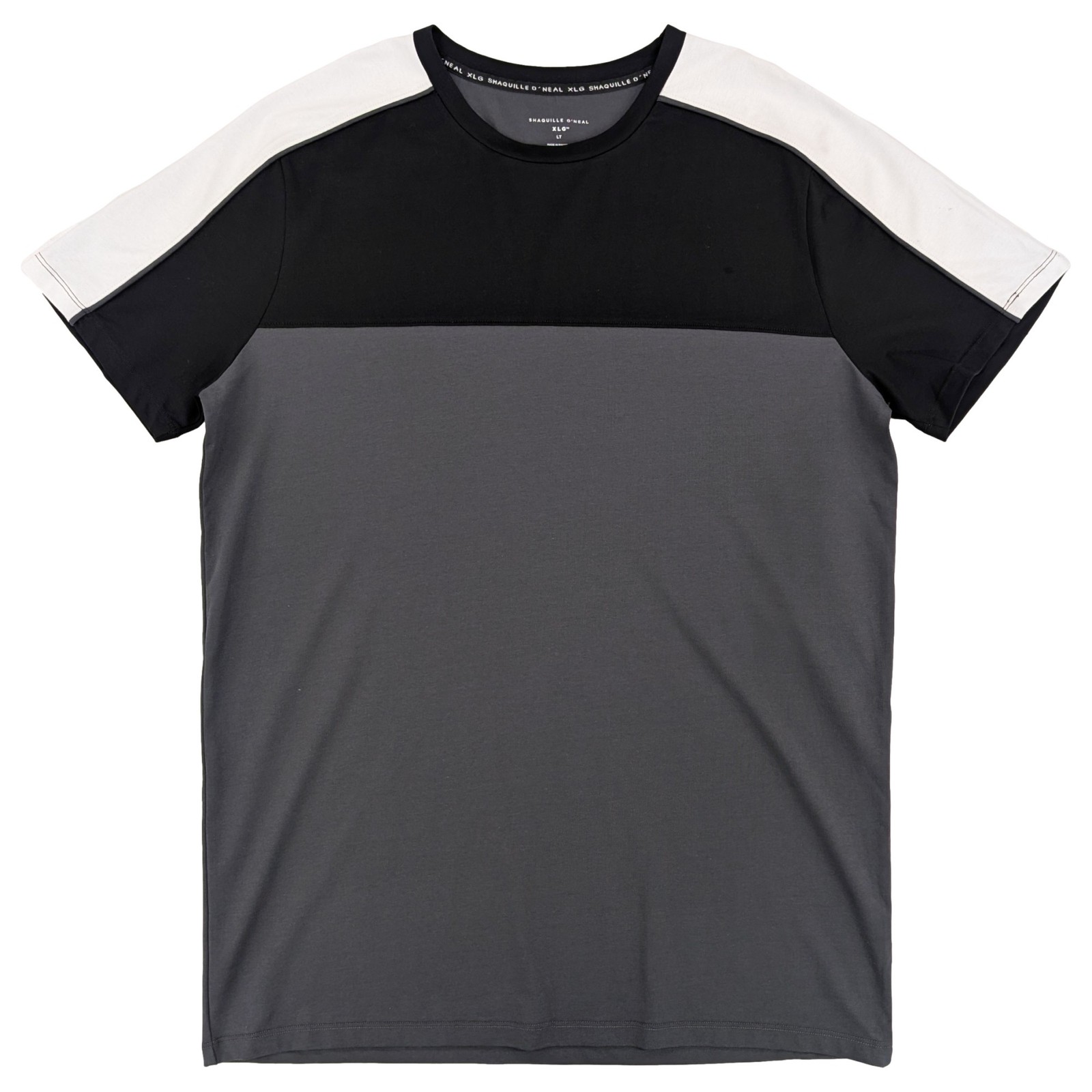 Shaquille O’Neal XLG Big & Tall Men’s Gray Black White Short Sleeve T-Shirt