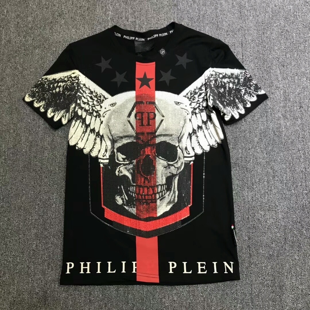 PHILIPP PLEIN INDIAN T-SHIRT PHILIP SKULL RHINESTONE SKULL POLO T-SHIRT gallery