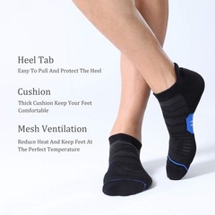 6 Pack Mens Running Ankle Socks Cushion Low Cut Athletic Sport Tab Comfort
