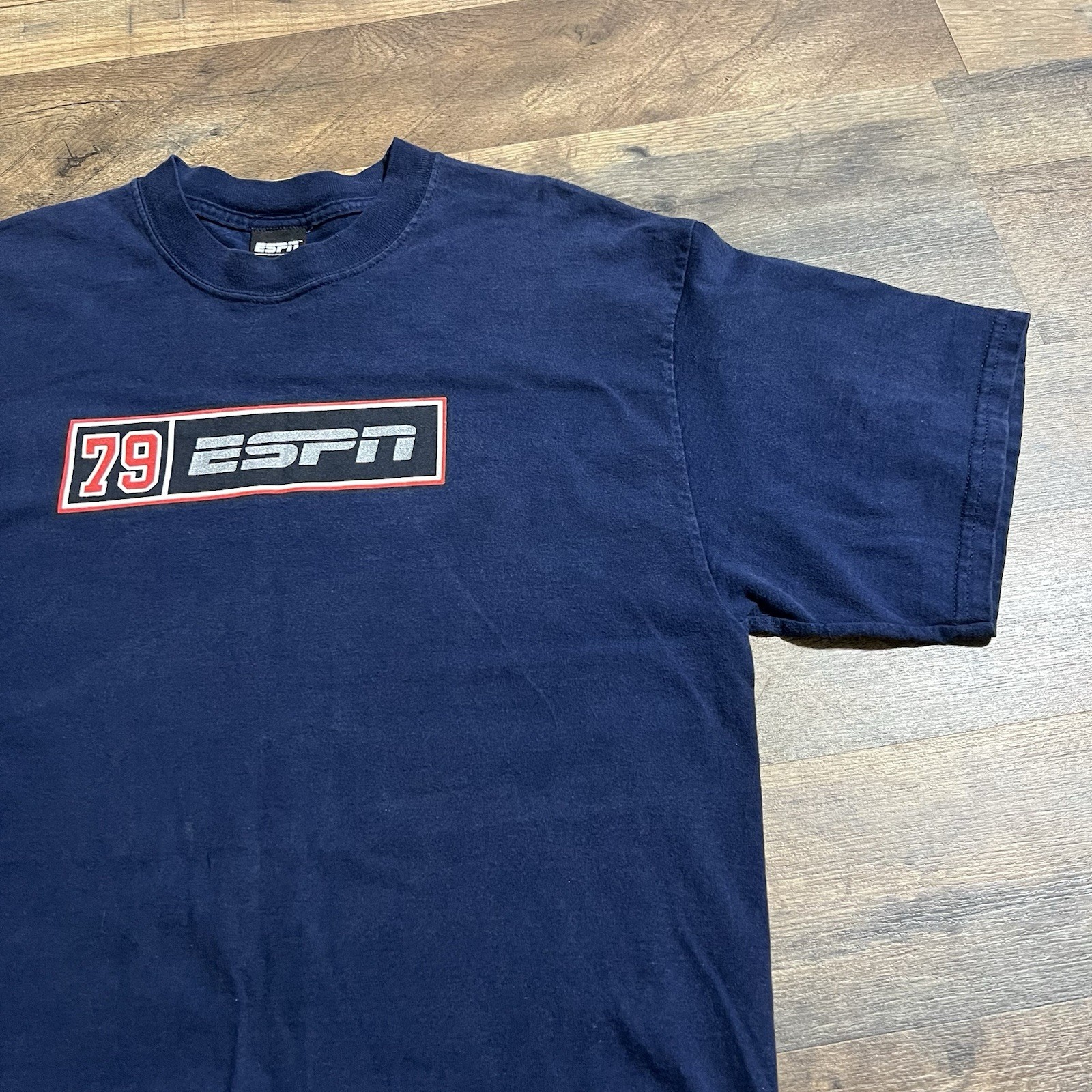 Vintage 90s ESPN 79 Radio Sportscenter T-Shirt Mens Size M Medium Blue gallery