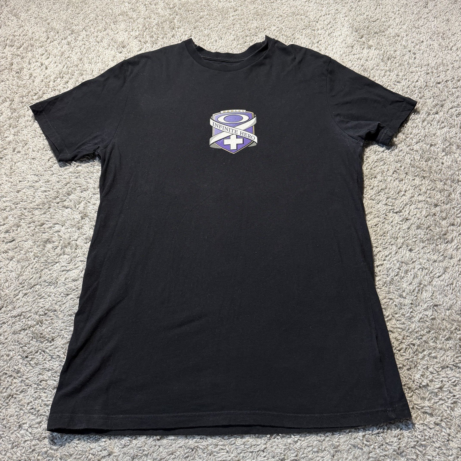 Oakley Infinite Hero Regular Fit Mens L Black Graphic T-Shirt Software Y2k Vtg
