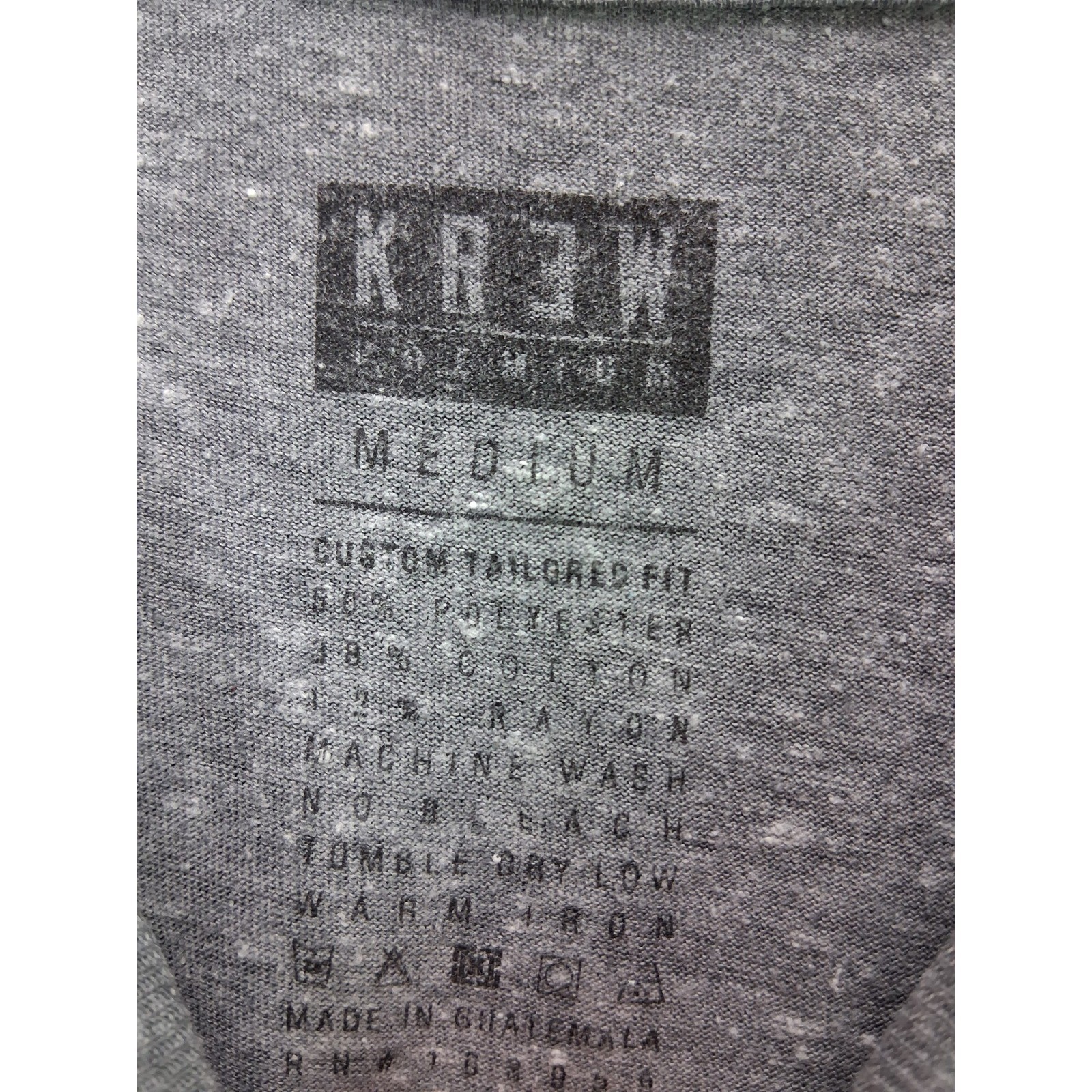 KR3W T-Shirt Custom Tailored Fit Medium Grey Short Sleeve Skate Graphic Tee gallery
