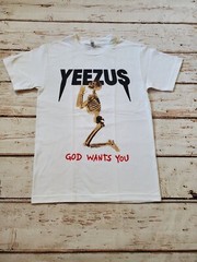 NEW-YEEZUS – SKELETON – GOD WANTS YOU – WHITE T-SHIRT