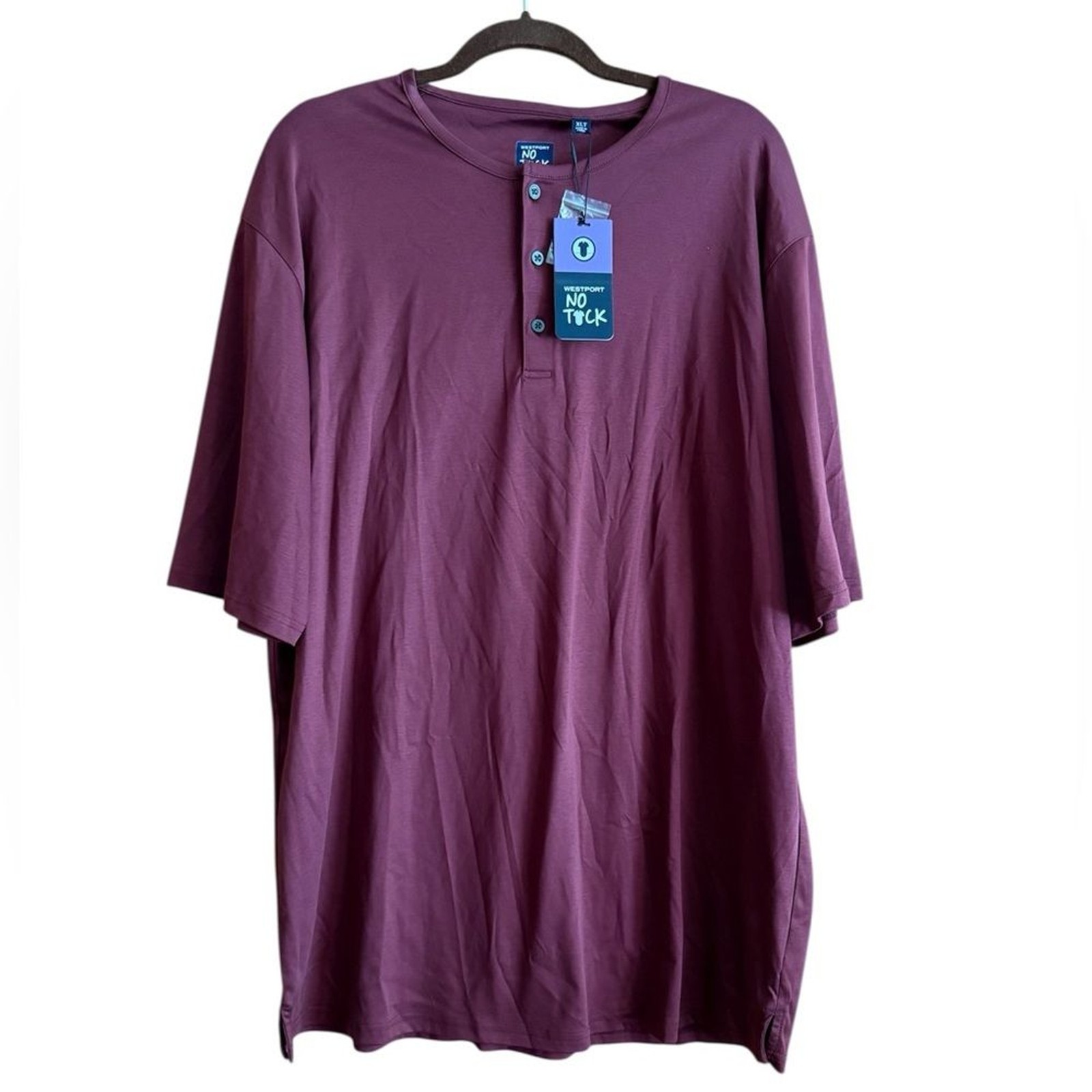 Westport NWT Men’s No-Tuck LustreTech Stretch Cotton Short Sleeve Henley Shirt gallery