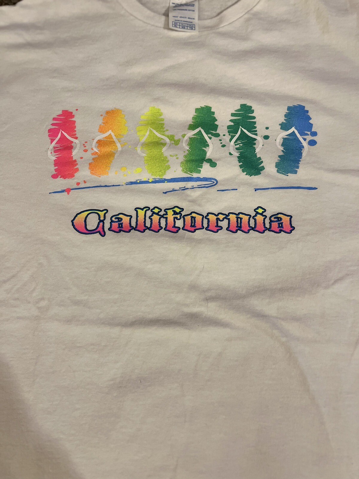 Neon Print California Sandals Shirt XL Very Clean!! gallery