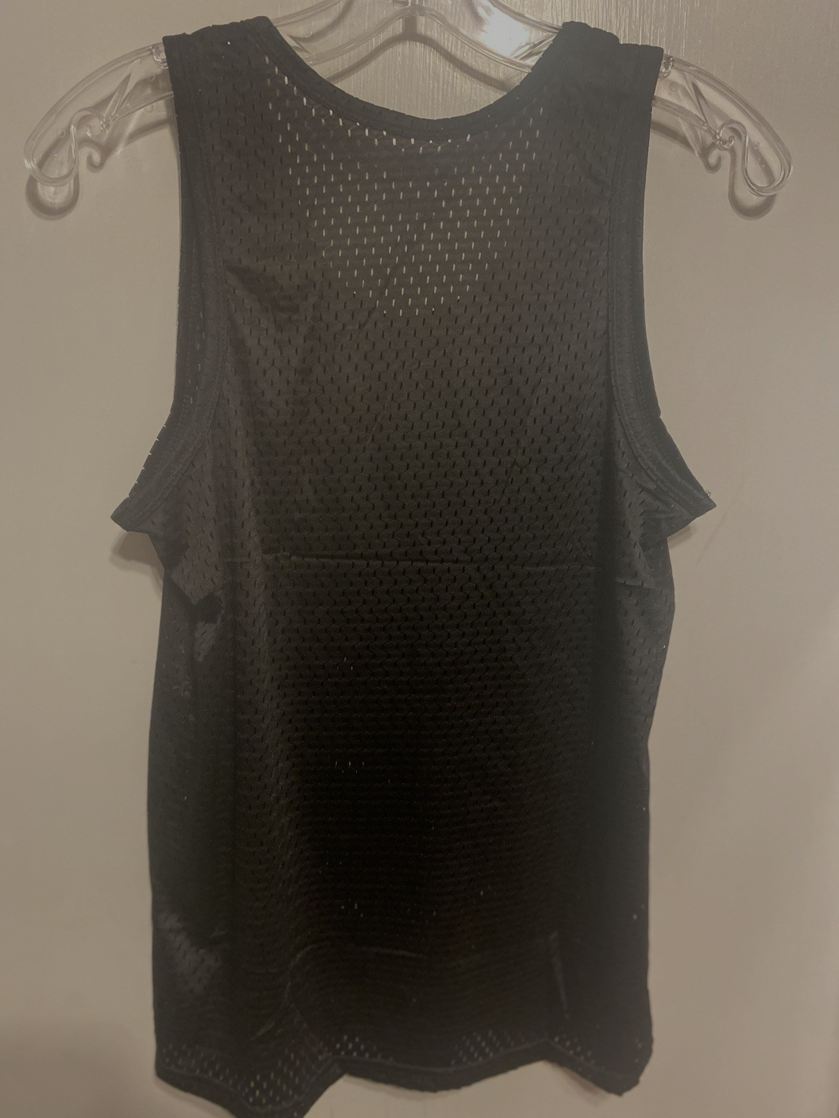 Men's Mesh Tank Top Quick-Drying Fitness NWOT size Medium US Black Poly stretch gallery