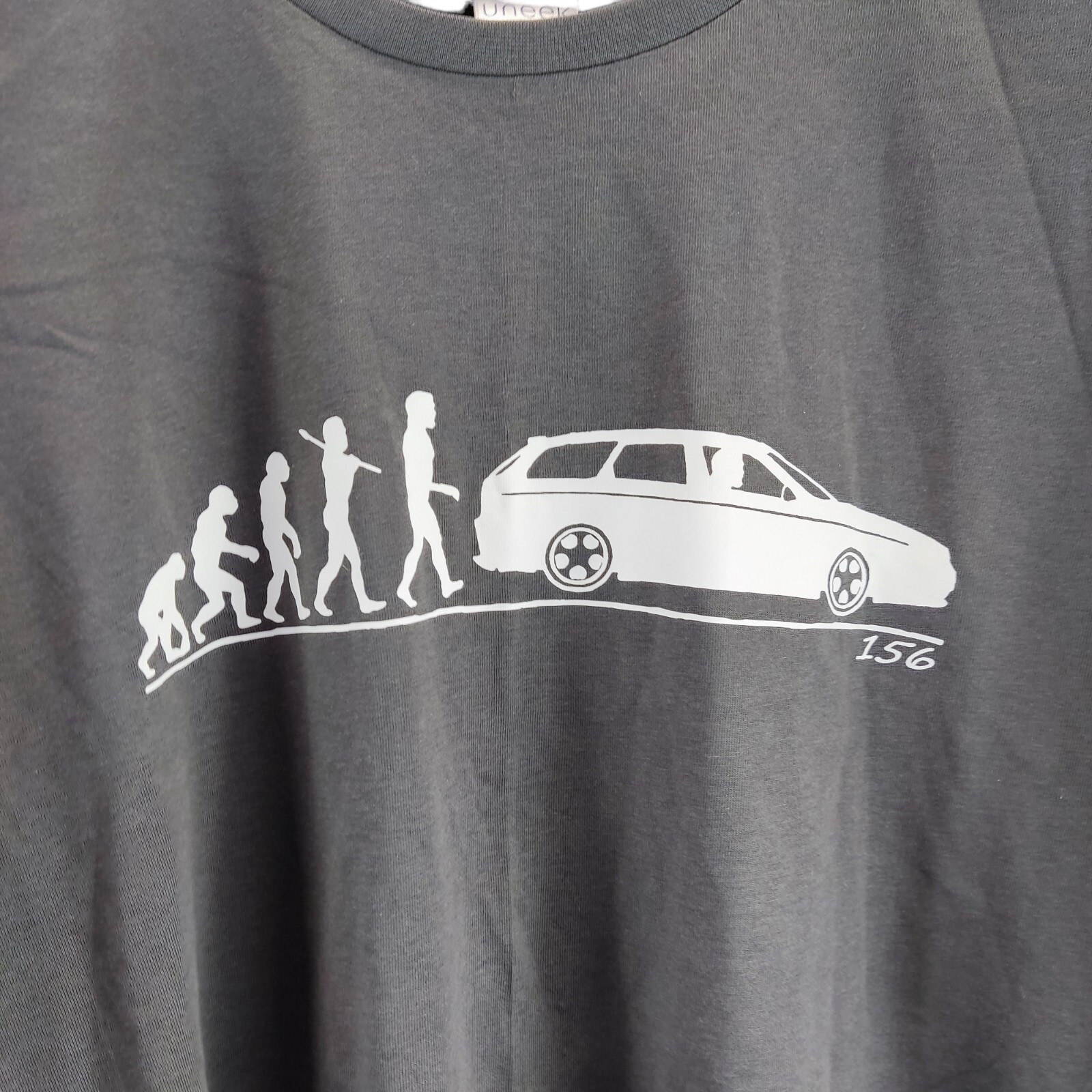 uneek mens t-shirt grey large print round neck short sleeve size xl free postage gallery