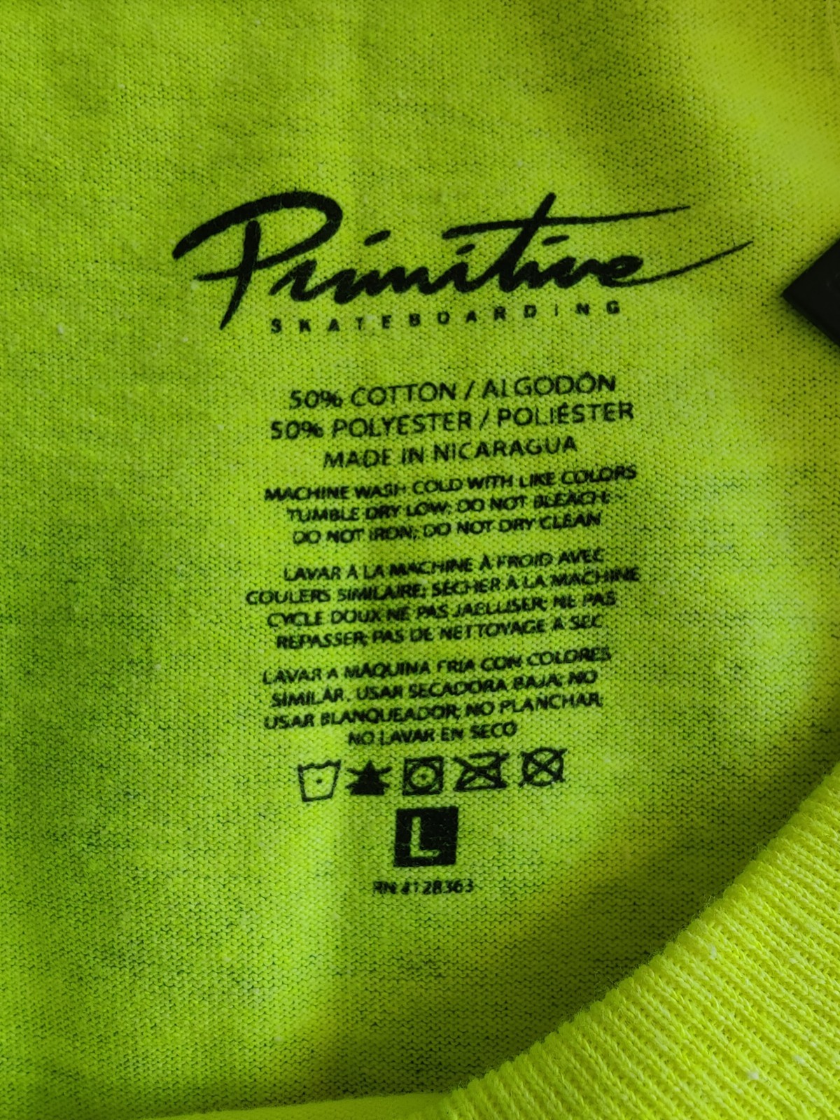 NWT Men's Primitive Skateboarding Dirty P Hi-Vis Green Long Sleeve Shirt Size L gallery
