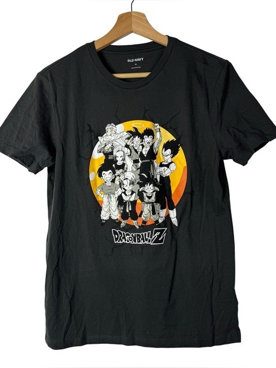 Old Navy X Dragon Ball Z Dark Gray Yellow Graphic Short Sleeve T-Shirt XS
