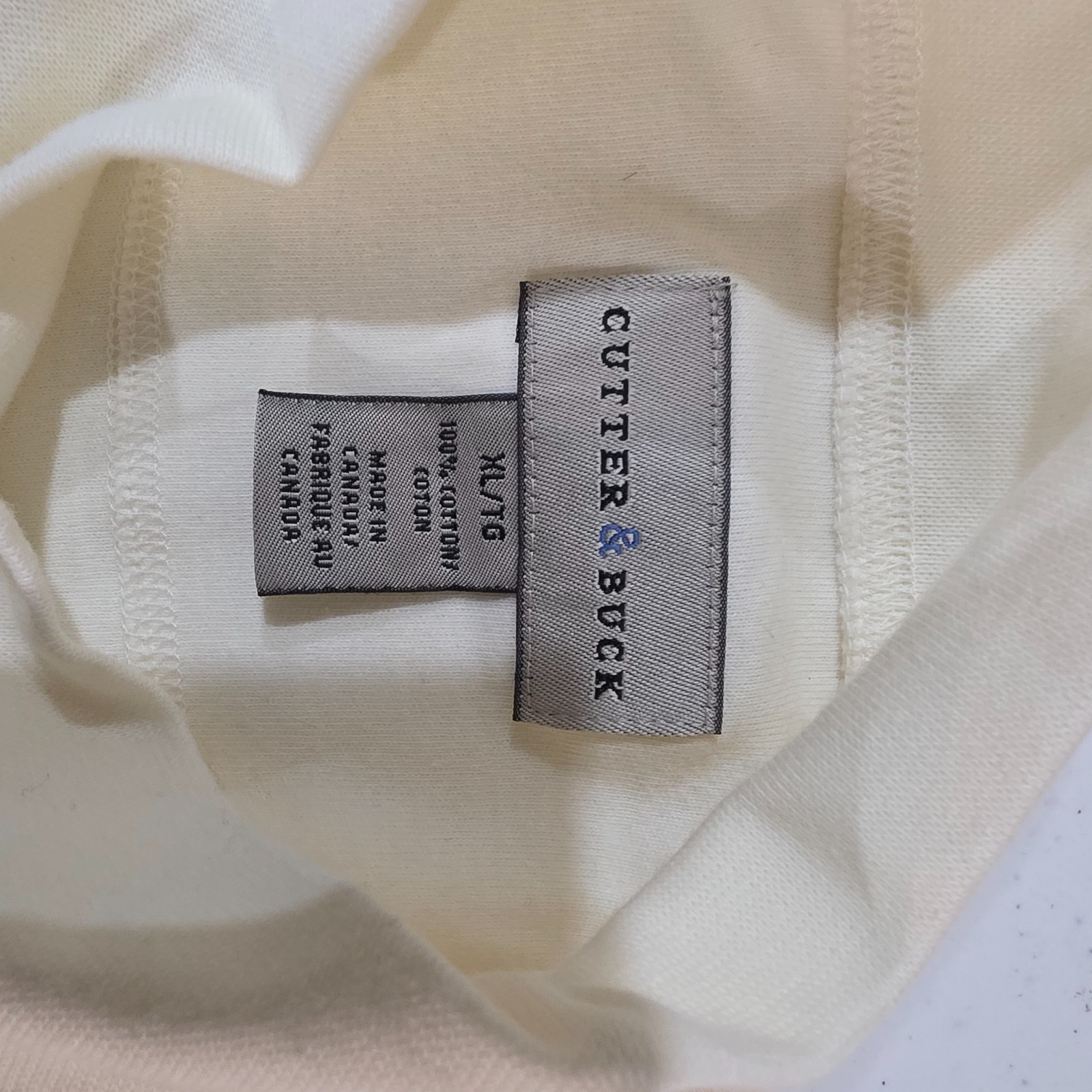 Cutter & Buck XL Mock Neck Shirt Off-White 100% Cotton Canada Minimalist Casual gallery