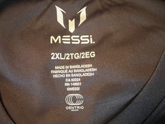 Messi Logo Tee Shirt Black Stretch Limo Size 2XL