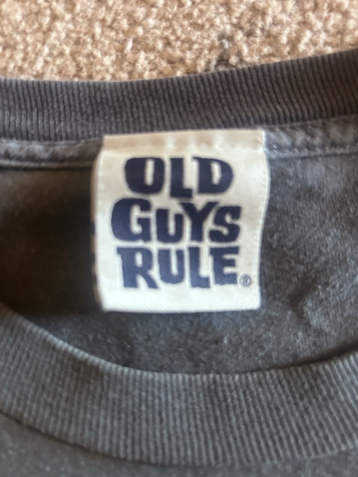 Old Guys Rule Men's Black Graphic T-Shirt XL Double-Sided Classic Cotton Jersey gallery