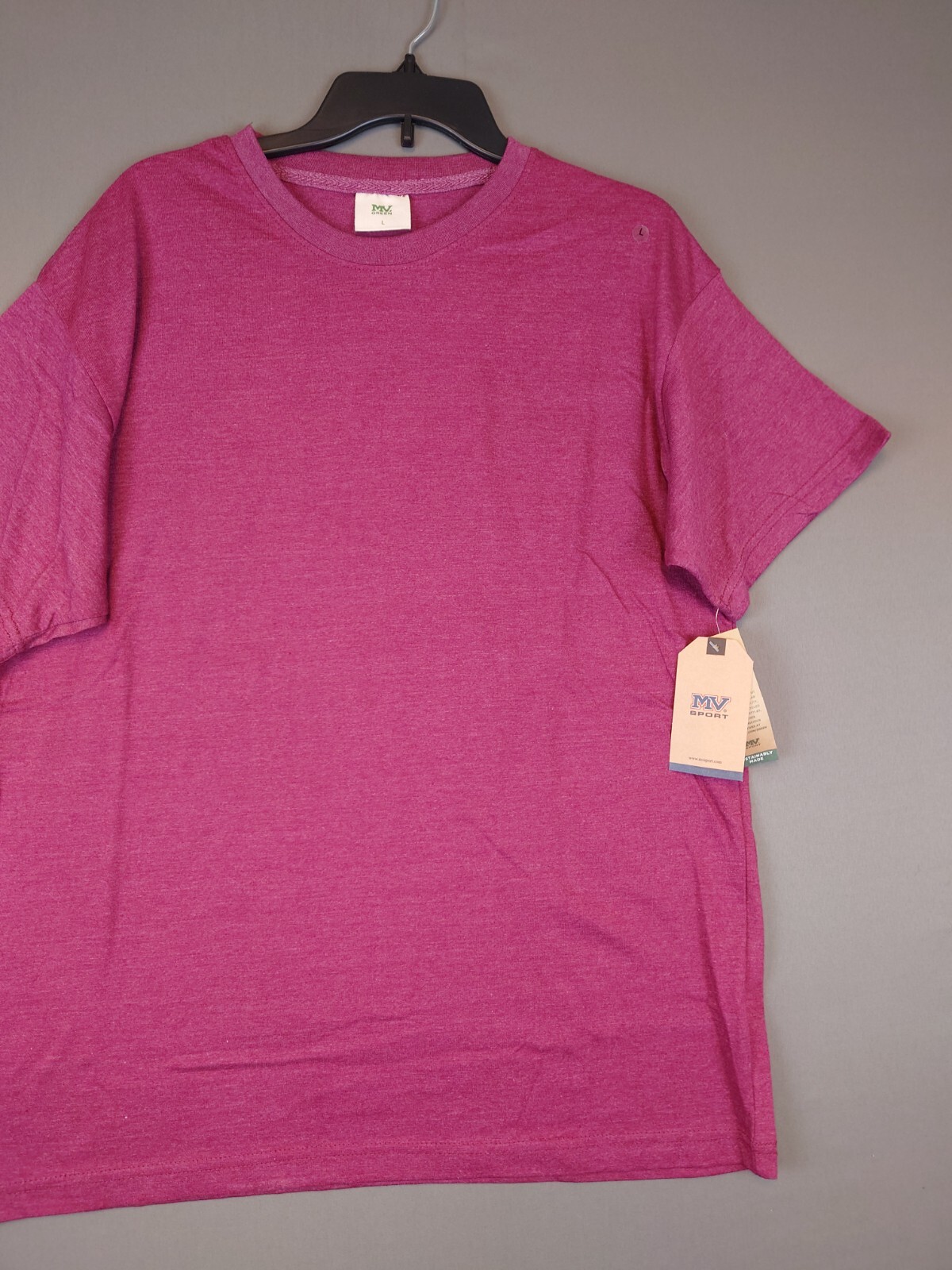 NWT MV Sport Green Recycleed Short Sleeve T Shirt Red Large Organic Cotton Blend gallery