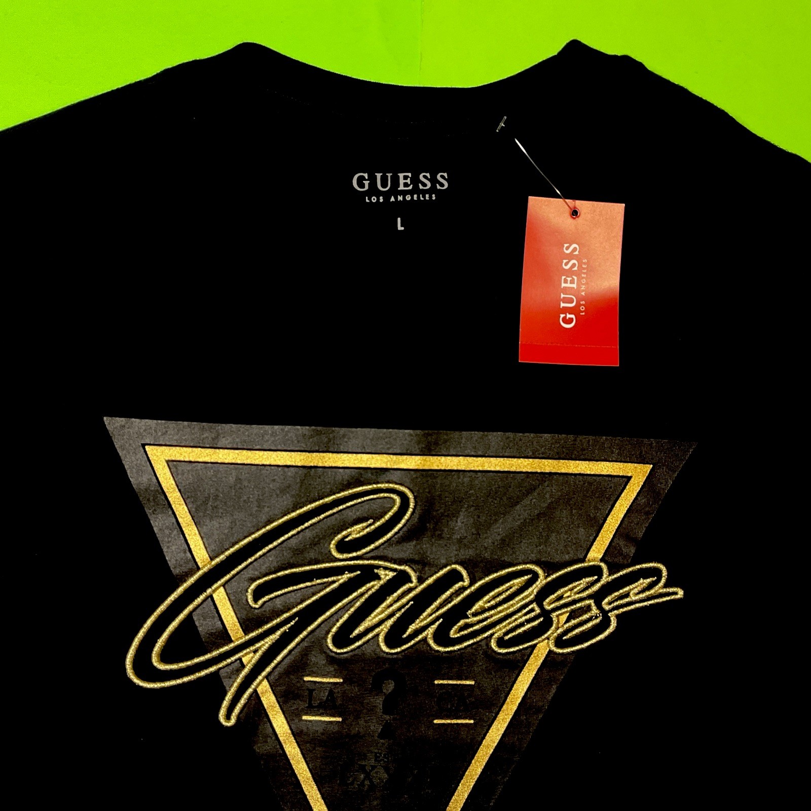 GUESS Los Angeles Men’s Short Sleeve T-Shirt Size LARGE Black 100% Cotton NEW gallery