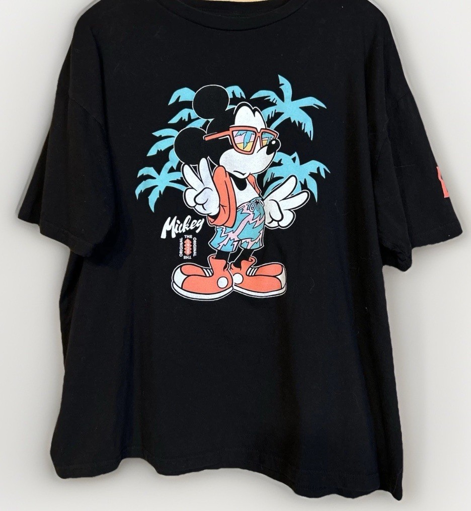 Neff Disney Mickey Mouse Graphic T Shirt Mens XL Black Tropical Skate Streetwear gallery