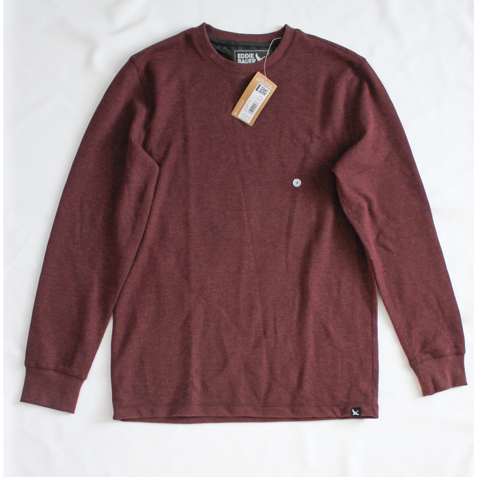 Eddie Bauer Midweight Thermal Crew Shirt Mens Small Cherry Recycled NWT gallery