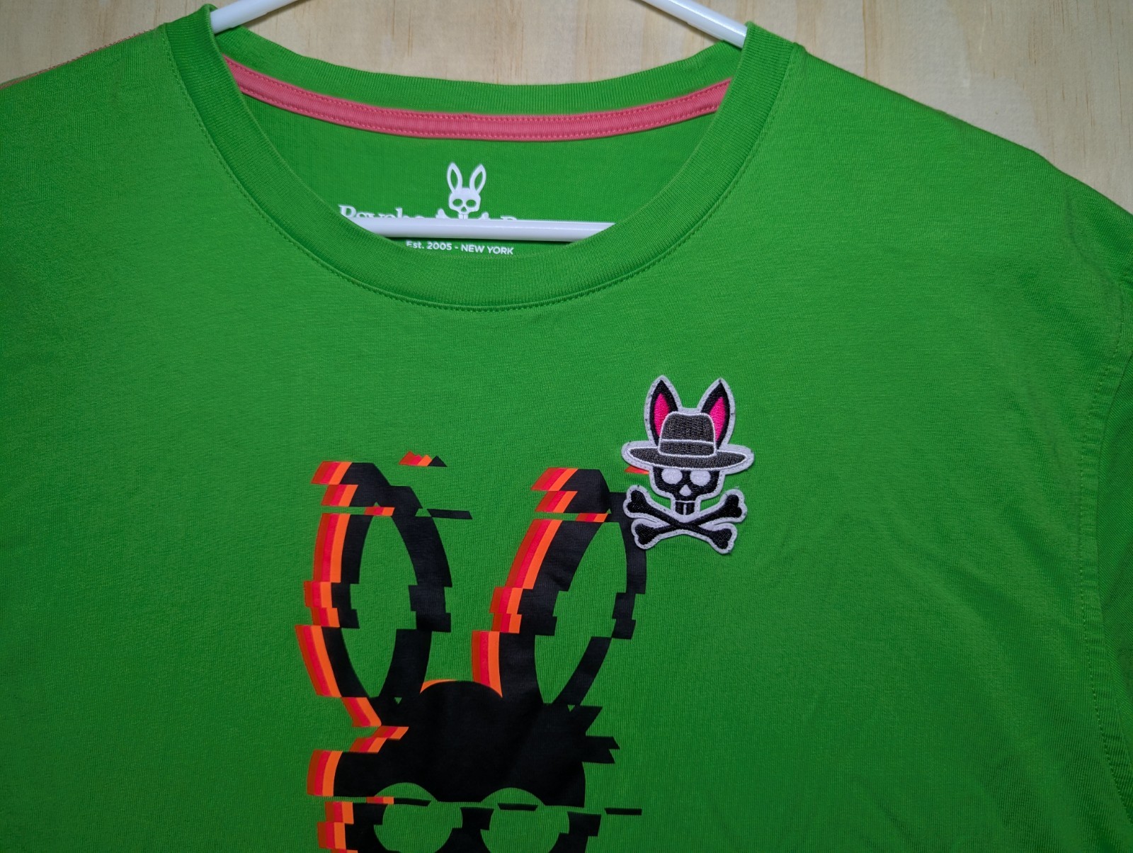 Psycho Bunny Men's 7 XL Twitch Green Short Sleeve Shirt Graphic Print gallery