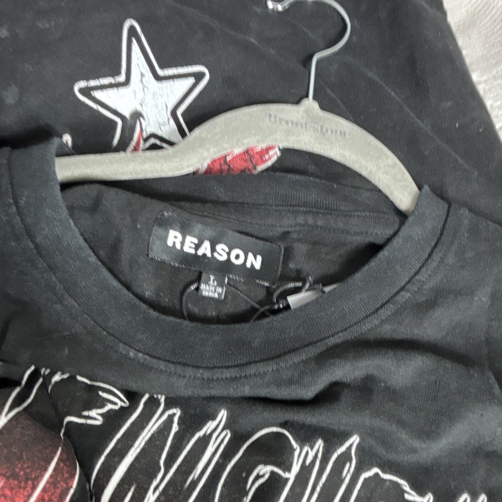 Reason Love Graphic Print Black L Short Sleeve Crew Neck Double-Sided T-Shirt gallery