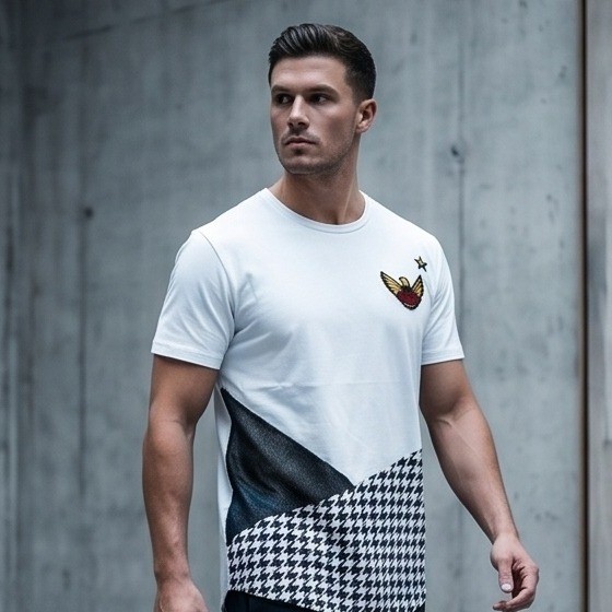 Bullfrog XL New Generation White Houndstooth Patch Graphic T-Shirt Mens Cotton gallery