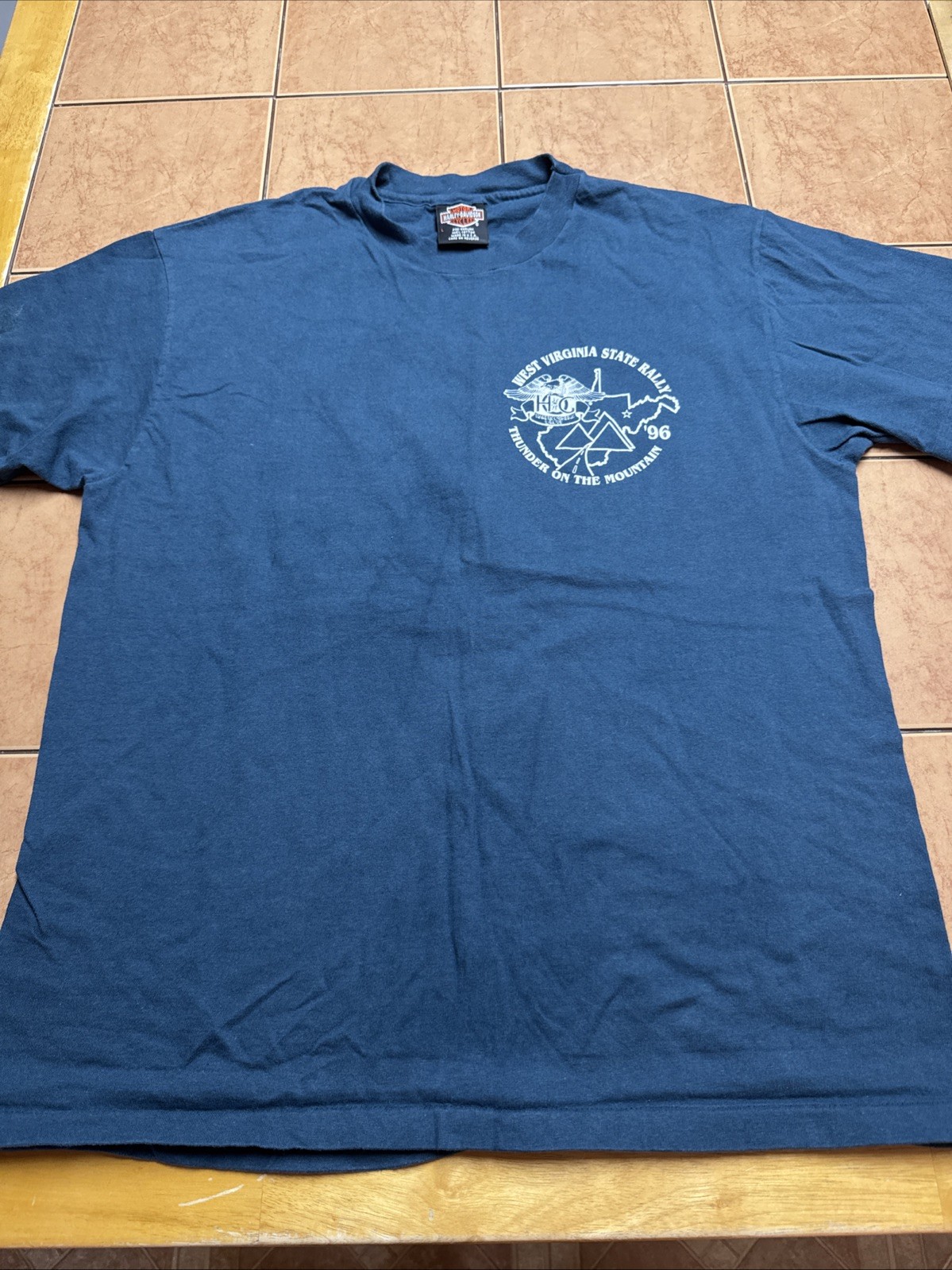 1996 Harley Davidson Single Stitch T-Shirt Sz L West Virginia State Rally Biker gallery