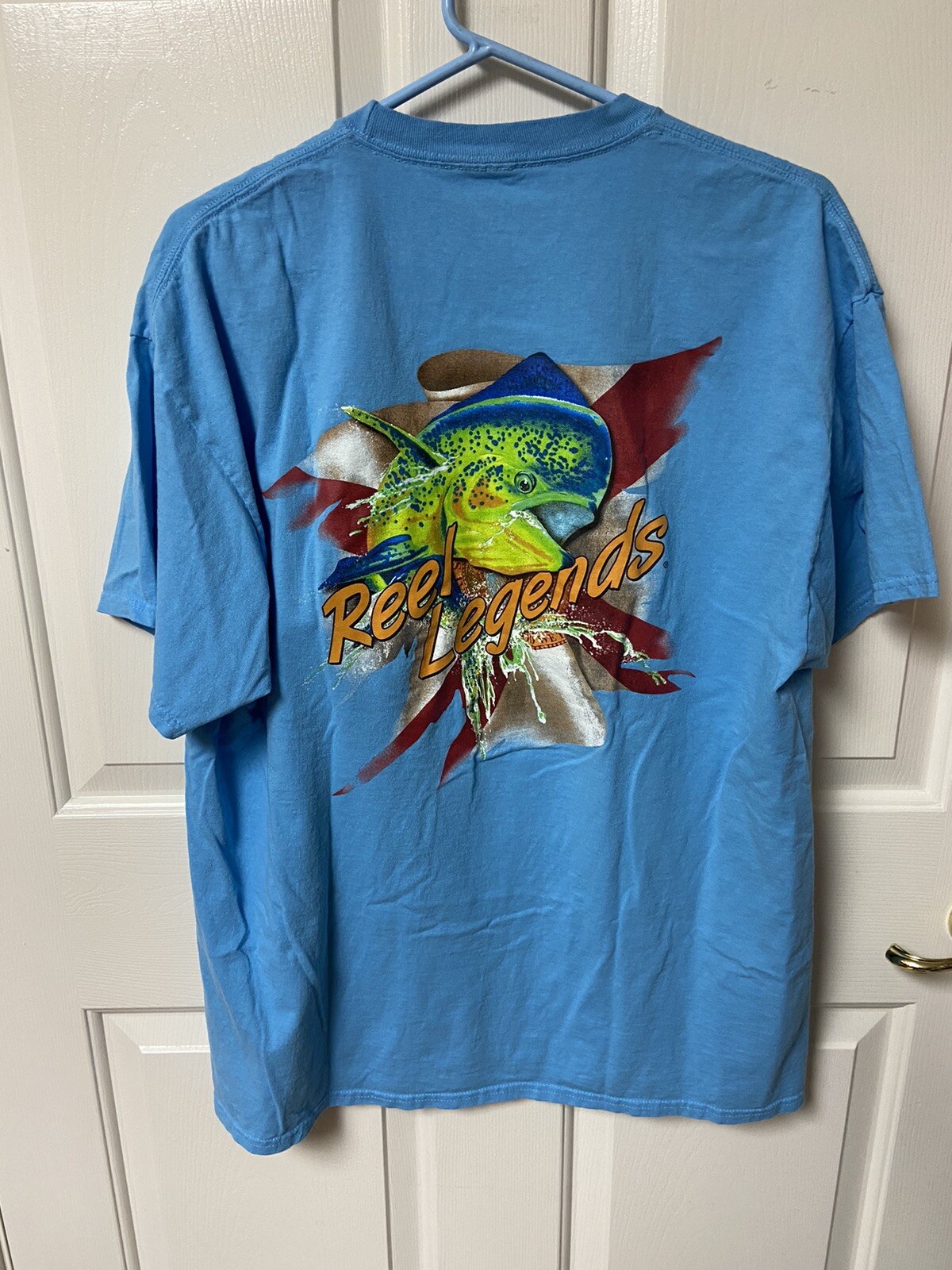 Reel Legends T-Shirt Mens Adult Extra Large Blue Fish Fisherman