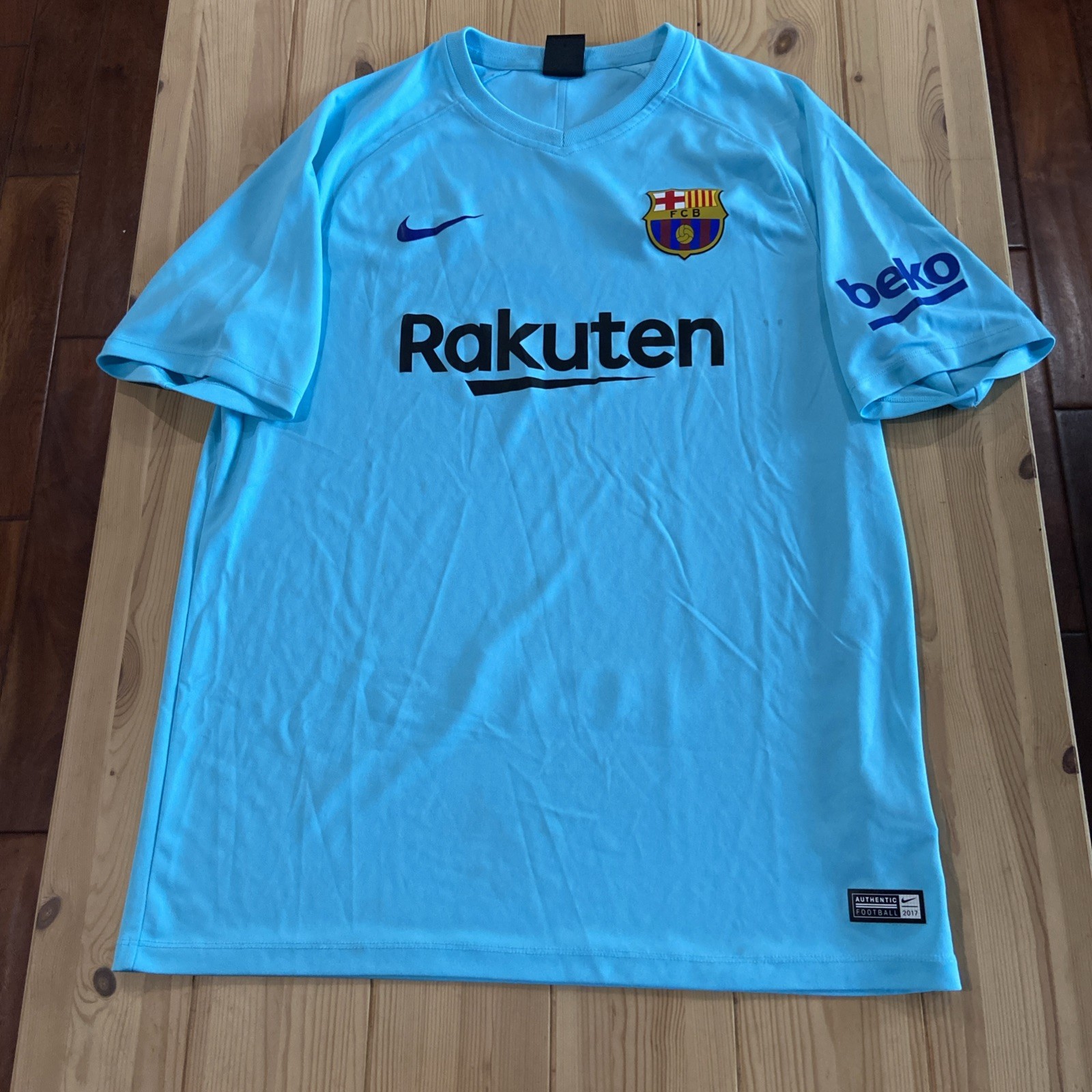 Nike FC Barcelona 2017/18 Third Jersey Blue Orbit L 847237-484 Rakuten Shirt