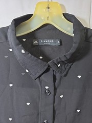 Diamond SUPPLY CO long sleeve SIZE Large Black SHEER