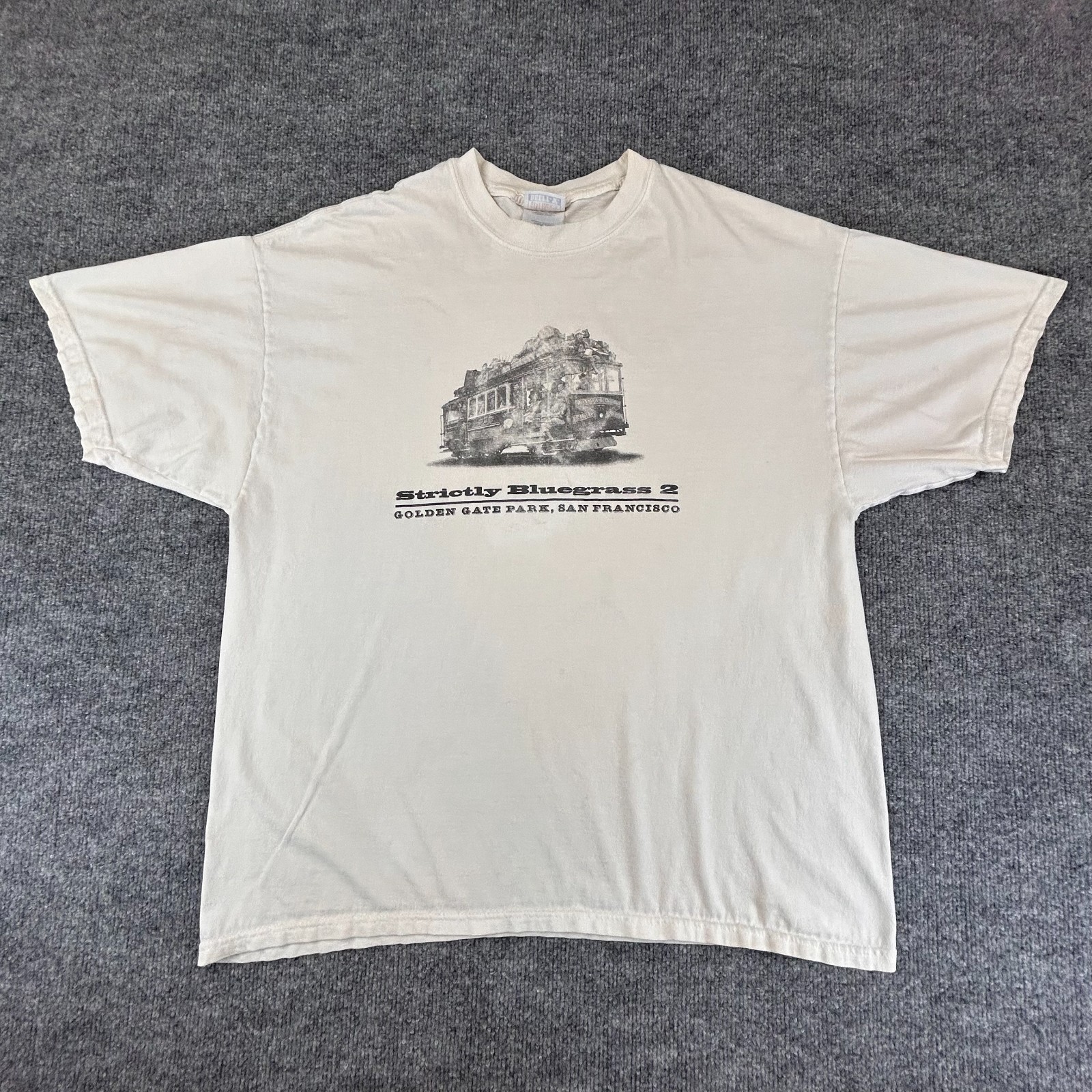 VTG San Francisco Shirt Adult XL White Bluegrass Concert Cable Car Golden Gate gallery