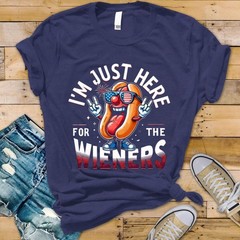 Just Here for the Weiners Graphic Tee, Funny Hot Dog Retro T-shirt