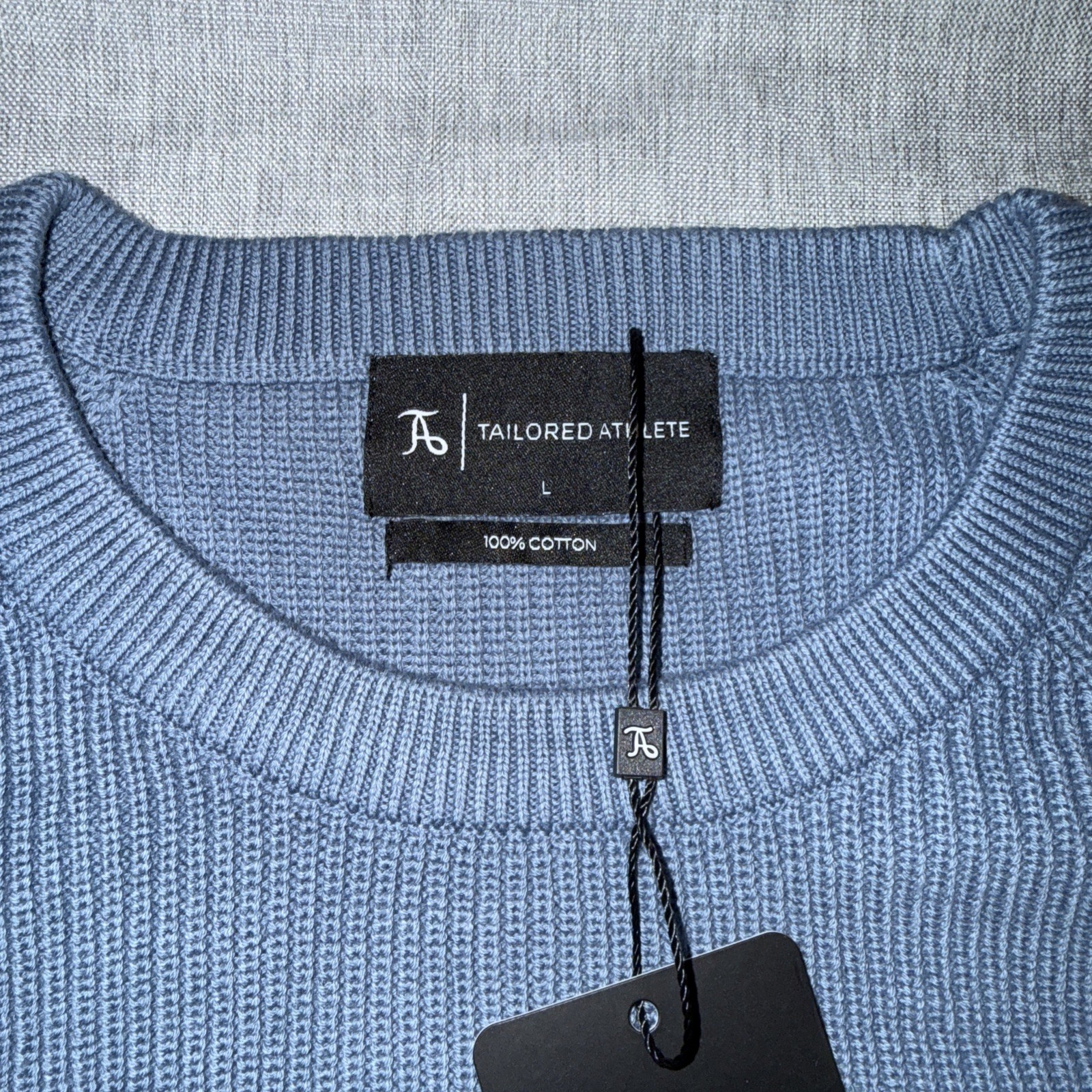 Cotton Knitted Textured Crew Neck Sweater-L-Tailored Athlete gallery