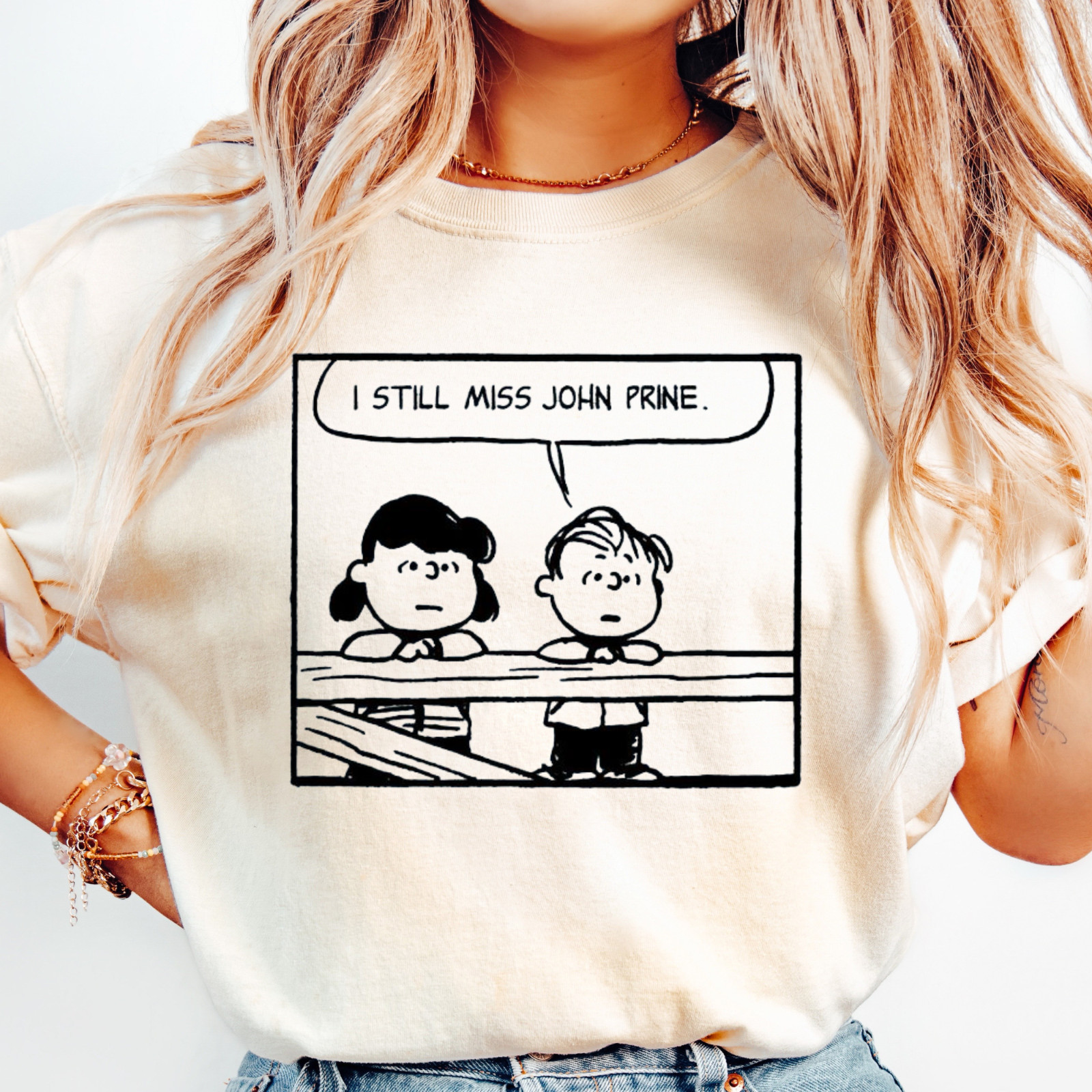 I Still Miss John Prine T-Shirt | Peanuts Style Comic Tee, Music Lover Shirt gallery