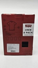 Levis Men’s Size L 4 Pack Black Crew Neck Premium Cotton Logo T Shirt Set New