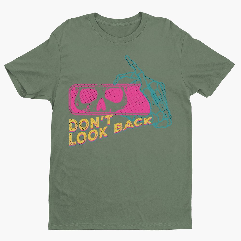 Retro Don_t Look Back Skull Unisex T-shirt | Gothic Skull Lover Gifts for Men gallery